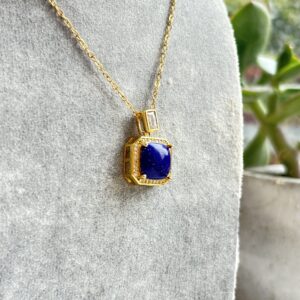 Handmade Sapphire Enamel Pendant Necklace
