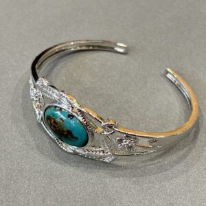Handmade Polished Floral Bangle