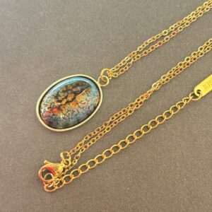 Handmade Oval Gold Fission Necklace