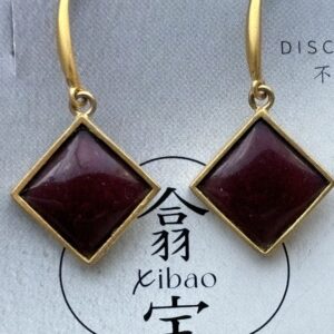Red Oval Clip-On Earrings
